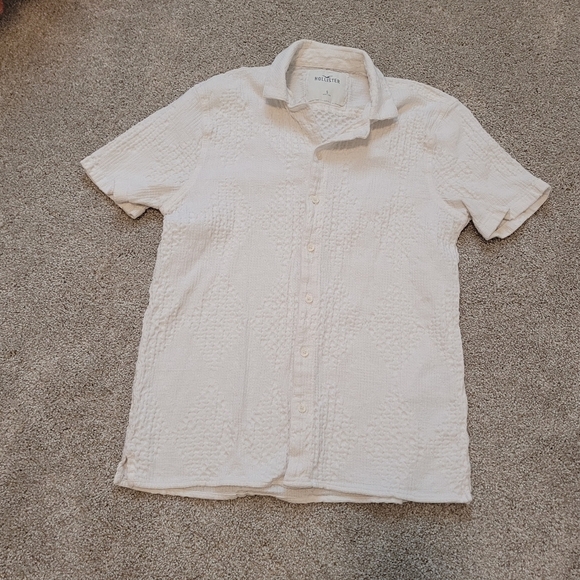 Hollister Men's Cotton White Button Up Textured Shirt Size Small - Picture 2 of 6